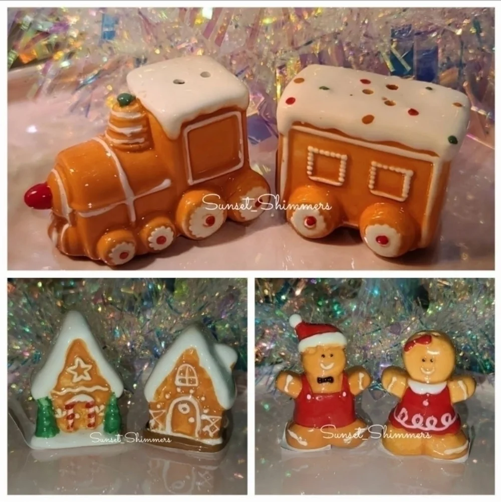 Cracker Barrel GINGERBREAD Boy & Girl Couple Cristmas Salt Pepper Shaker New